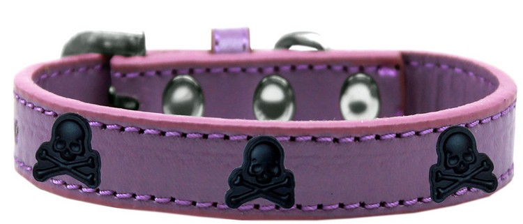 Skull Widget Dog Collar Lavender Size 16